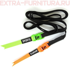 Шнурки плоские 130см, шир.10мм, с подвесом, черн.наконечник, цв.оранжевый/неон