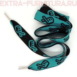 Шнурки плоские 130см, шир.23мм, Ручка, цв.голубой (бирюза)