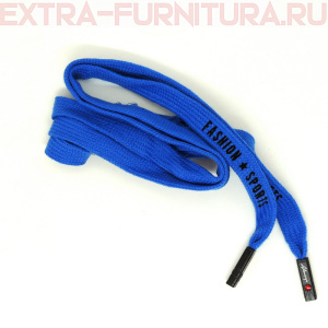Шнурки плоские 130см, шир.12мм, FASHION SPORTS, металл.наконечник, цв.синий