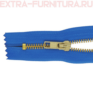 Молния джинсовая № 5, 18 см, латунь, цв.213 василек
