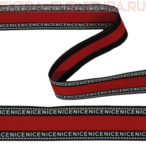 Тесьма Nice шир.25мм цв.красный (уп.43м)