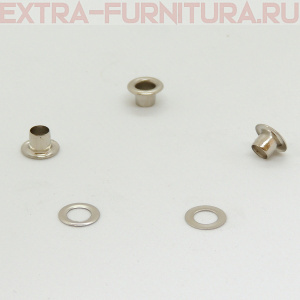 Люверсы 4 мм, (7,9*3 mm, h=4,4mm.), никель (уп.5000шт) А