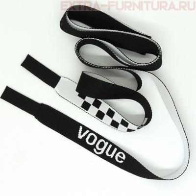 Шнурки плоские 130см, шир.19мм, Vogue+шахматка, цв.черный