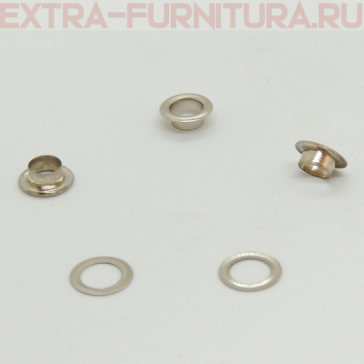 Люверсы 6 мм, (10*5 mm, h=3,9 mm.), никель (уп.1000шт) М