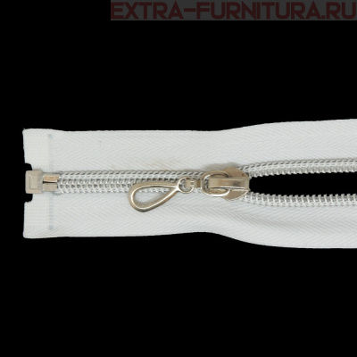 Молния спираль декор Т7 65см цв.белый/серебро