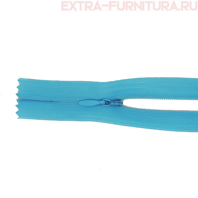 Молния потайная № 3, 50 см, цв. 206 голубой п/э пл.9,3 гр/м