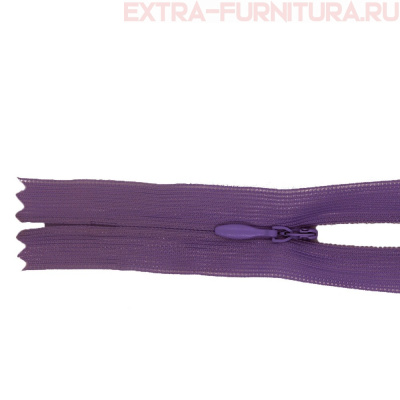Молния потайная № 3, 50 см, цв. 175 лиловый п/э пл.9,3 гр/м