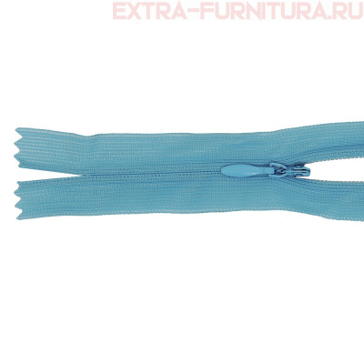Молния потайная № 3, 50 см, цв. 188 голубой п/э пл.9,3 гр/м