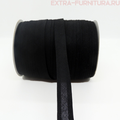 Косая бейка х/б  15мм 132м цв. 322 черный