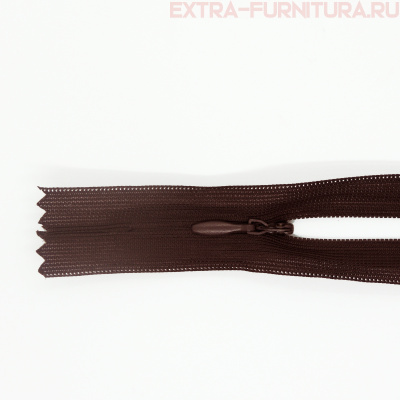 Молния потайная № 3, 50 см, цв. 304 темно-коричневый п/э пл.9,3 гр/м